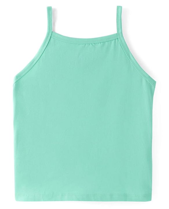 Pine Kids Cotton Lycra Knit Sleeveless Solid Color Slips Pack of 3 (Color May Vary)