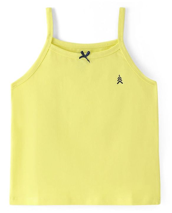 Pine Kids Cotton Lycra Knit Sleeveless Solid Color Slips Pack of 3 (Color May Vary)