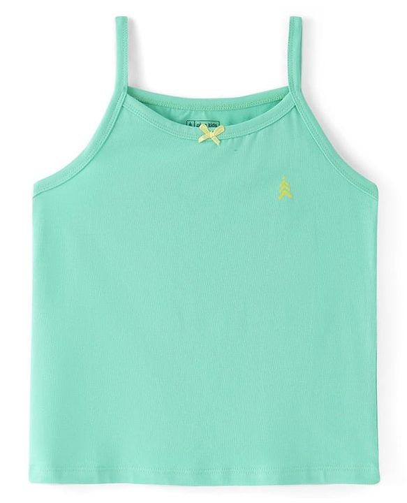 Pine Kids Cotton Lycra Knit Sleeveless Solid Color Slips Pack of 3 (Color May Vary)