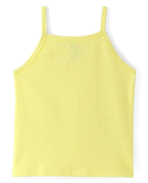 Pine Kids Cotton Lycra Knit Sleeveless Solid Color Slips Pack of 3 (Color May Vary)