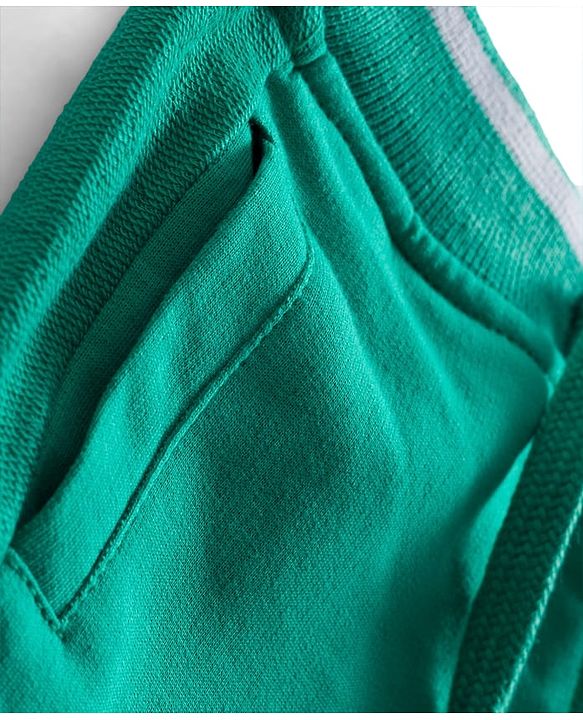 Babyhug French Terry Knit Full Length  Lounge Pant with Text Print - Green