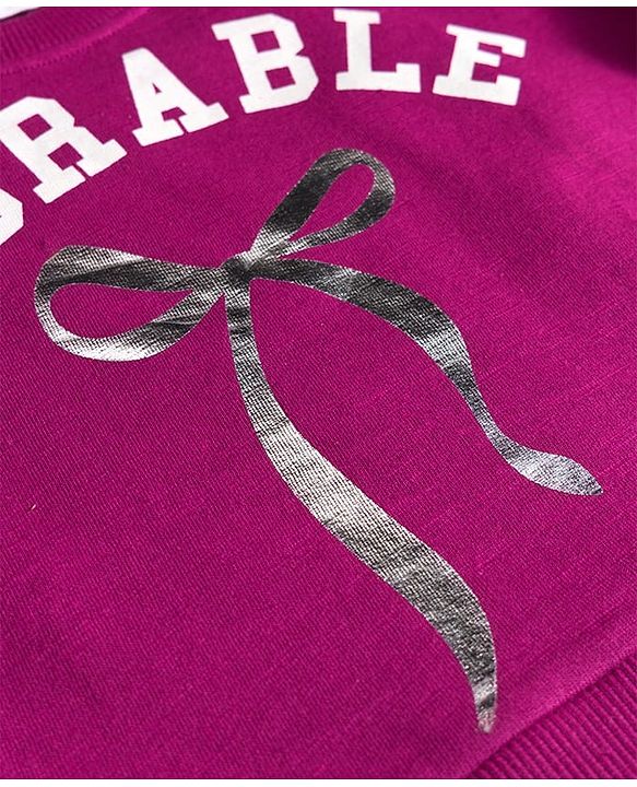 Babyhug Cotton Knit Full Sleeves Sweatshirt With Adorable Print - Dark Pink