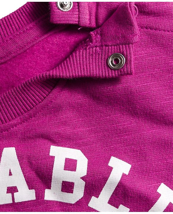 Babyhug Cotton Knit Full Sleeves Sweatshirt With Adorable Print - Dark Pink