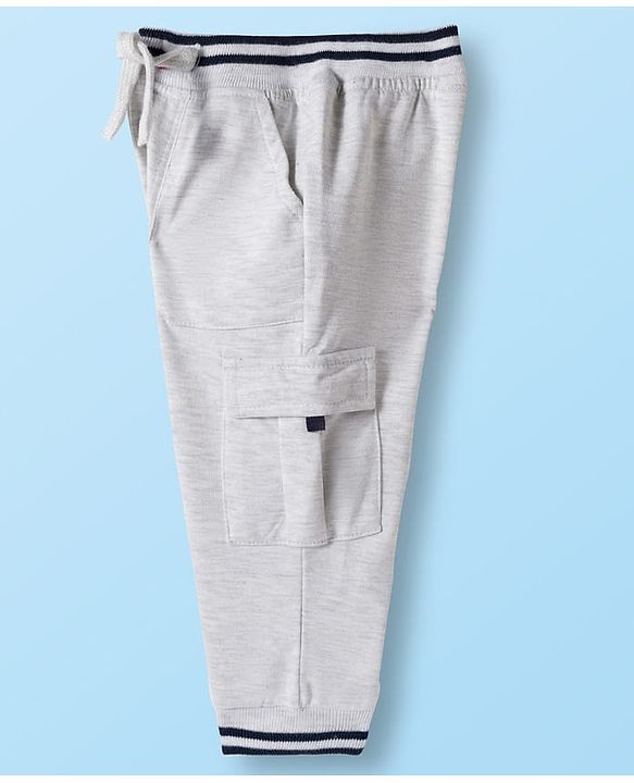 Babyhug Knit Full Length French Terry Lounge Pant With Text Print - White