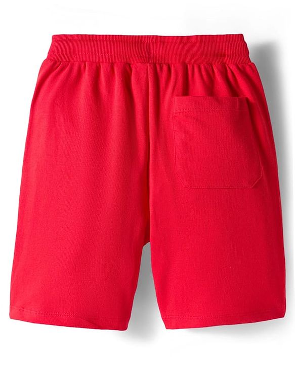 Pine Kids Marvel Terry Knit Knee Length Shorts with Spiderman Graphics Pack of 2 - Red & Black