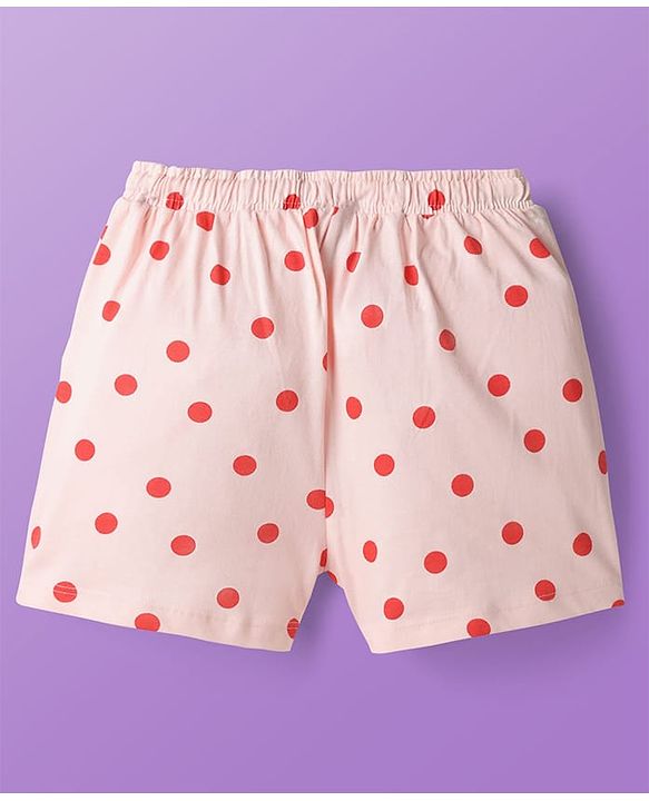 Pine Kids Disney Single Jersey Knit Half Sleeves Shorts Night Suit with Disney Princess Ariel Graphics - Pink