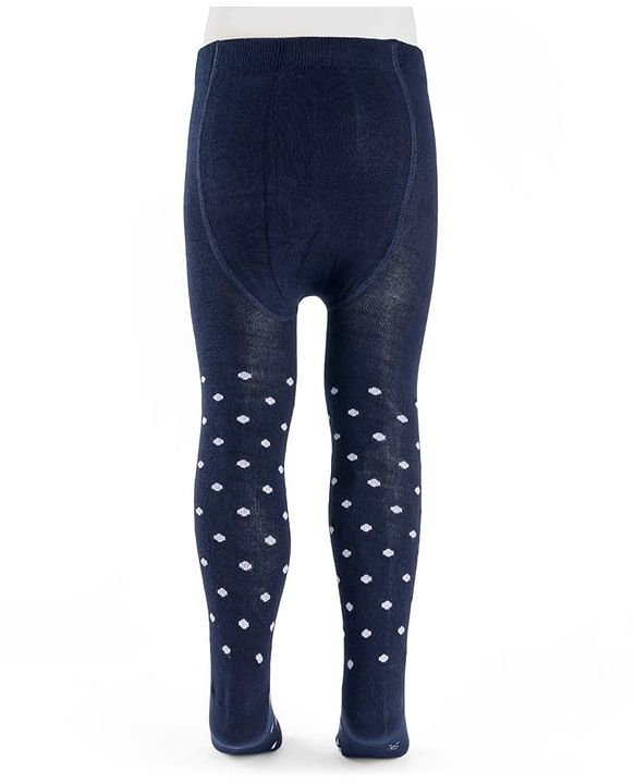 Cutewalk by Babyhug Anti Bacterial Footed Tights With Polka Dots - Navy Blue