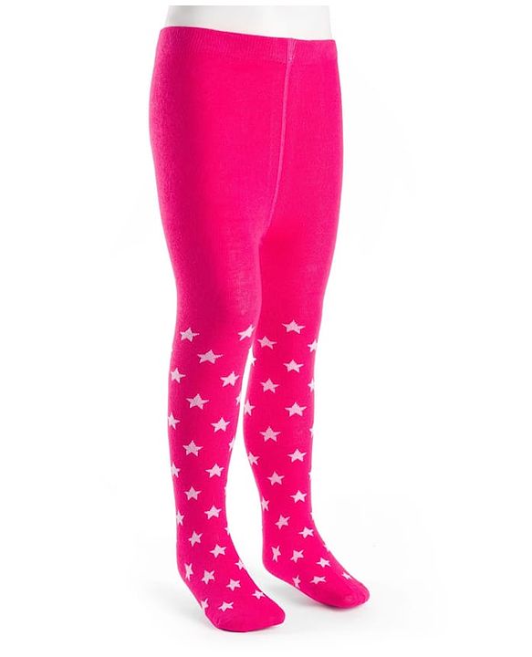 Cutewalk by Babyhug Cotton Knit Anti Bacterial Footed Tights With Heart Design - Dark Pink