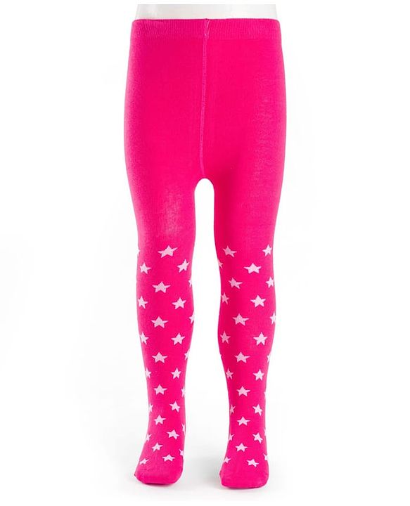 Cutewalk by Babyhug Cotton Knit Anti Bacterial Footed Tights With Heart Design - Dark Pink