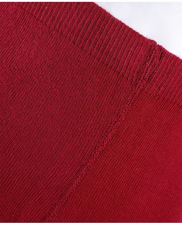 Cute Walk by Babyhug Cotton Knit Anti Bacterial Footed Tights with Polka Dot Design - Maroon