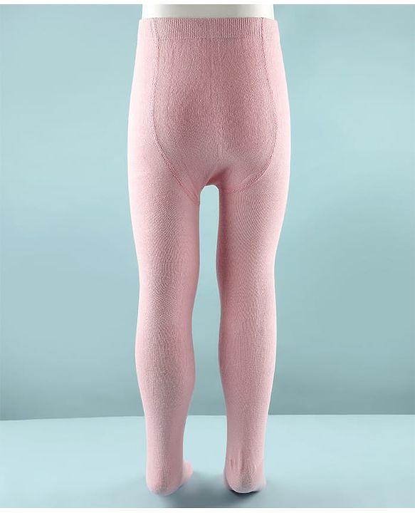 Cute Walk By Babyhug Cotton Woven Anti Bacterial Solid Coloured Tights - Baby Pink