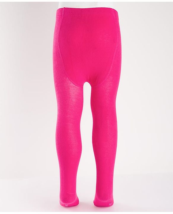 Cutewalk by Babyhug Anti Bacterial Footed Solid Color Tights  - Fuschsia