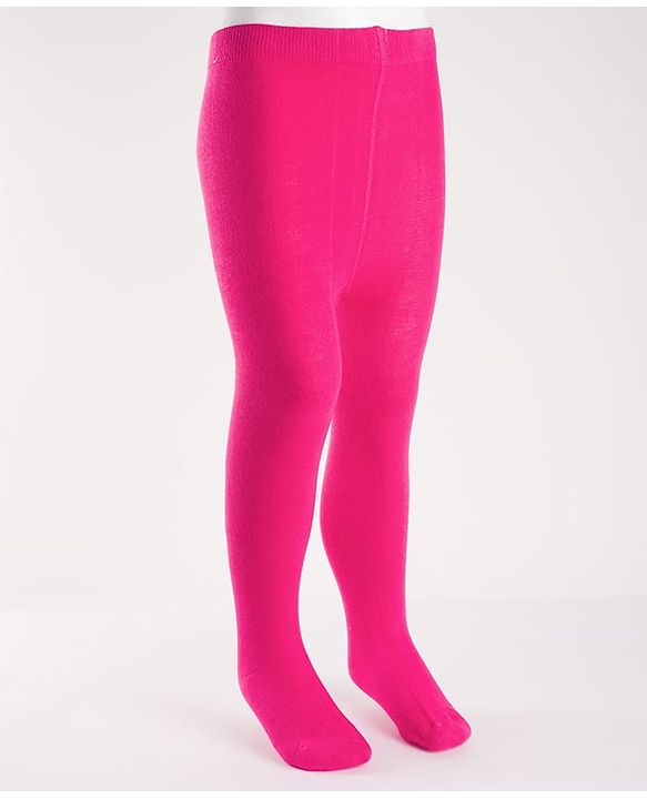 Cutewalk by Babyhug Anti Bacterial Footed Solid Color Tights  - Fuschsia