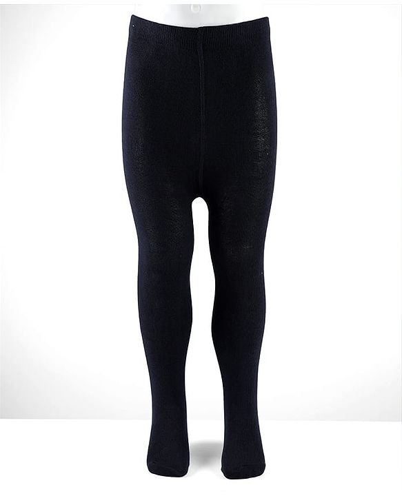 Cute Walk By Babyhug Cotton Knit Solid Coloured Anti Bacterial Tights - Navy Blue