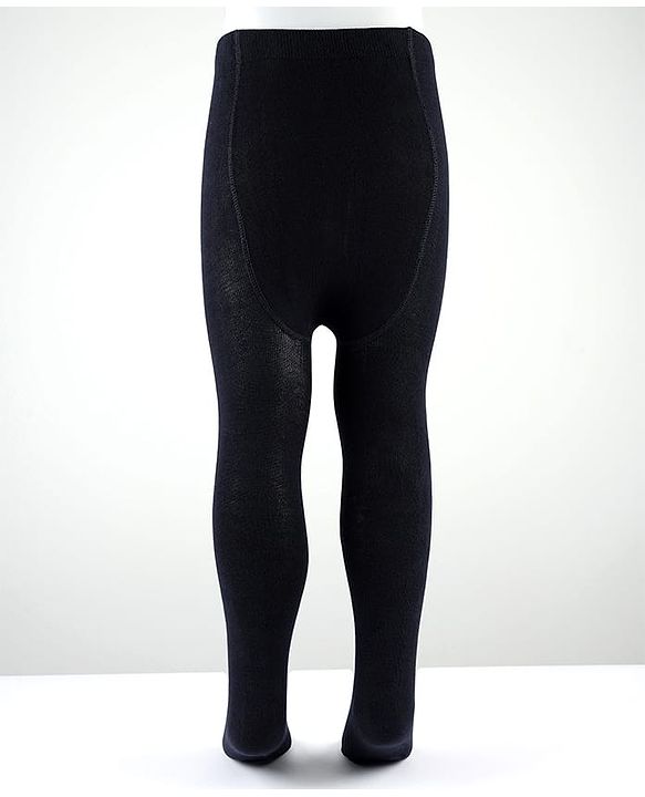 Cute Walk By Babyhug Cotton Knit Solid Coloured Anti Bacterial Tights - Navy Blue