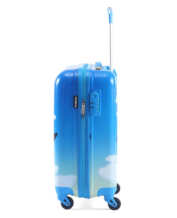 Babyhug Kid's Small 1 Day Trip Trolley Luggage Eagle & Bear Theme Print Sky Blue -20 Inches| Shock Resistant| Telescopic Handle| Water Resistant| Easy Zipper Closure| Durable Wheels| Number Lock
