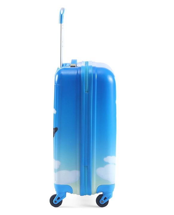 Babyhug Kid's Small 1 Day Trip Trolley Luggage Eagle & Bear Theme Print Sky Blue -20 Inches| Shock Resistant| Telescopic Handle| Water Resistant| Easy Zipper Closure| Durable Wheels| Number Lock