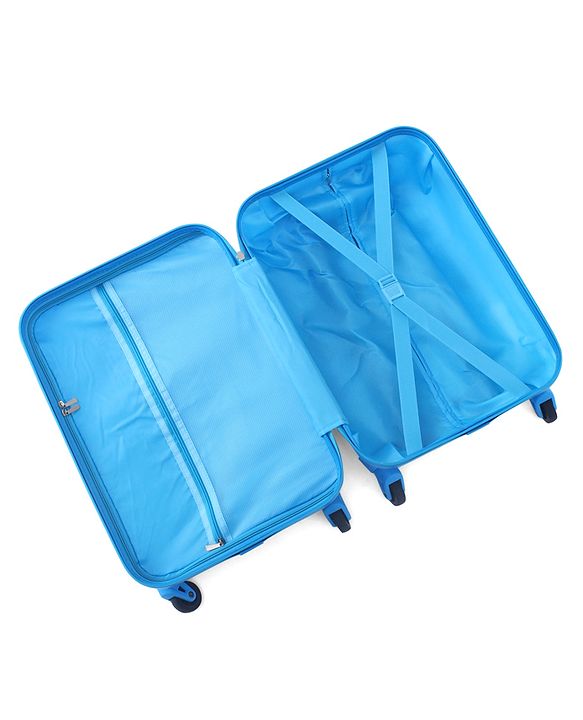 Babyhug Kid's Small 1 Day Trip Trolley Luggage Eagle & Bear Theme Print Sky Blue -20 Inches| Shock Resistant| Telescopic Handle| Water Resistant| Easy Zipper Closure| Durable Wheels| Number Lock