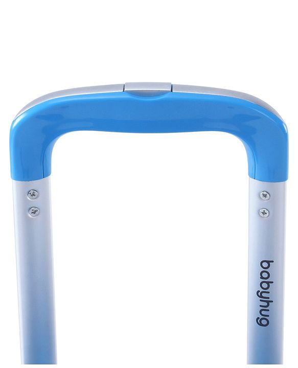 Babyhug Kid's Small 1 Day Trip Trolley Luggage Eagle & Bear Theme Print Sky Blue -20 Inches| Shock Resistant| Telescopic Handle| Water Resistant| Easy Zipper Closure| Durable Wheels| Number Lock