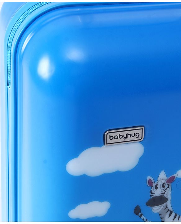 Babyhug Kid's Small 1 Day Trip Trolley Luggage Eagle & Bear Theme Print Sky Blue -20 Inches| Shock Resistant| Telescopic Handle| Water Resistant| Easy Zipper Closure| Durable Wheels| Number Lock
