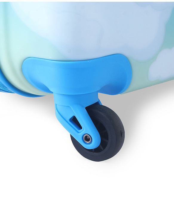Babyhug Kid's Small 1 Day Trip Trolley Luggage Eagle & Bear Theme Print Sky Blue -20 Inches| Shock Resistant| Telescopic Handle| Water Resistant| Easy Zipper Closure| Durable Wheels| Number Lock