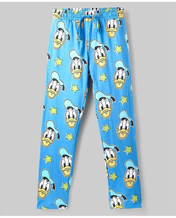 Pine Kids Disney Single Jersey Knit Full Sleeves Night Suit with Mickey Mouse & Friends Graphics - Light Green & Light Blue