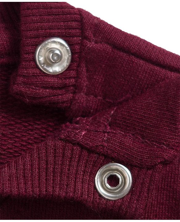Babyhug Cotton Knit Full Sleeves Sweatshirt With Animal Embroidery & Sequin Detailing - Wine