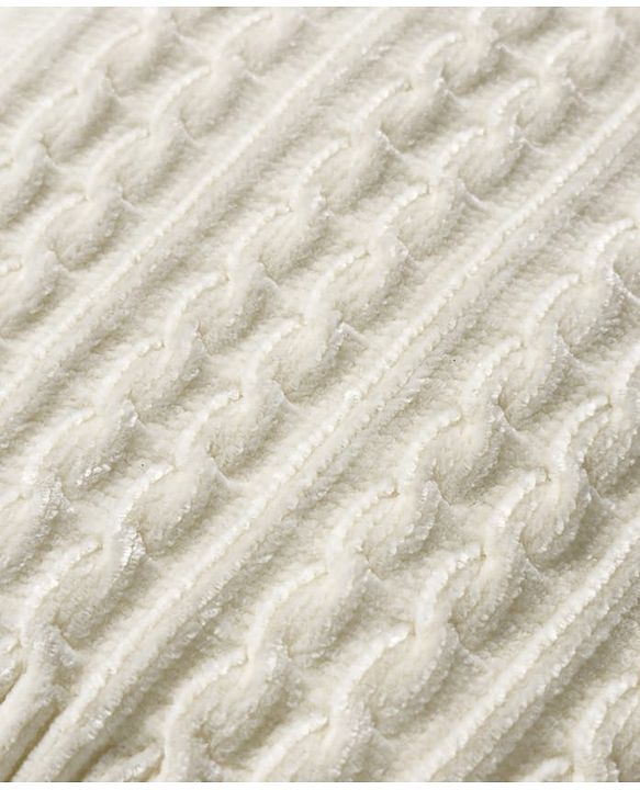 Babyhug Knitted Full Sleeves Soft Chenille Yarn Pullover Sweater With Bow Applique - White