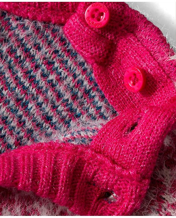 Babyhug Knit Full Sleeves Pullover Sweater with Reversible Unicorn Sequin Design - Multicolor