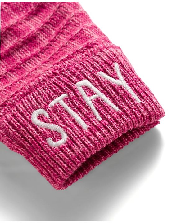Babyhug Knit Full Length Woollen Pant With Text Embriodery - Pink