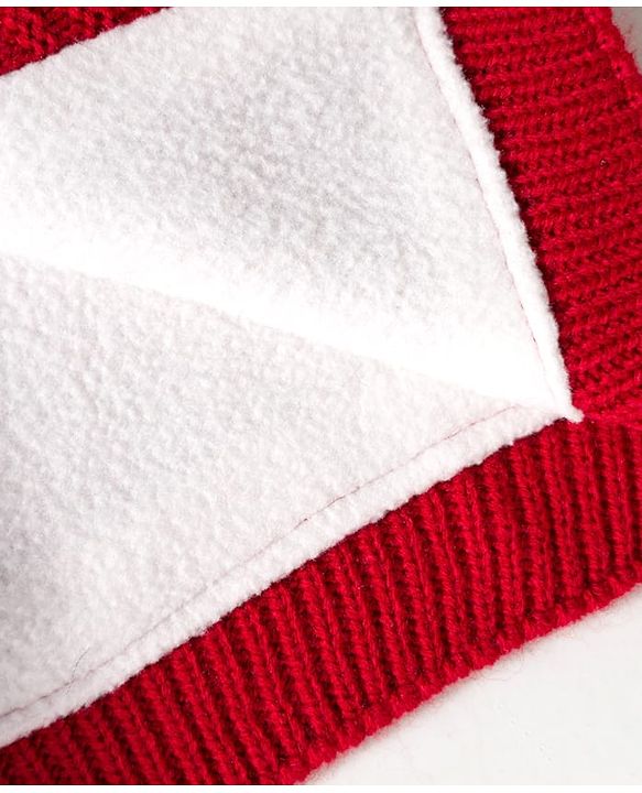 Babyhug Knit Full Sleeves Front Open Hooded Sweater with Cable Knit Design - Red