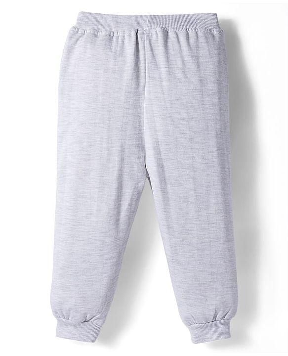Babyhug Terry Knit Full Sleeves T-Shirt and Joggers Set with Teddy Print - Olive Green & Grey