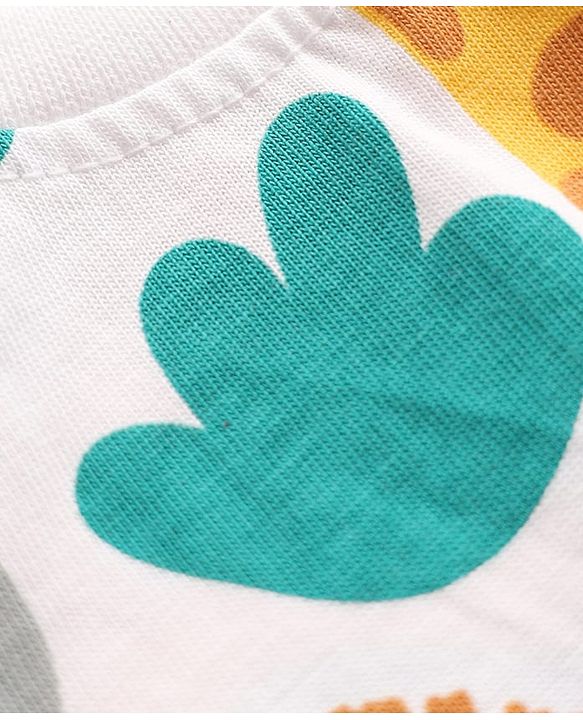 Babyhug 100% Cotton Single Jersey Knit Half Sleeves T-Shirt & Shorts Set with Jungle Theme Print - Mint