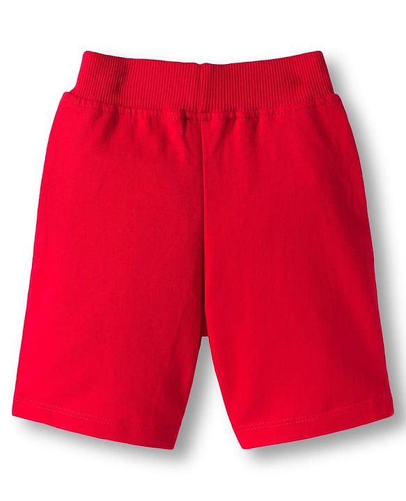 Babyhug Single Jersey Knit Half Sleeves T-Shirt & Shorts Set with Explore Text & Jungle Print - Red & Multicolor