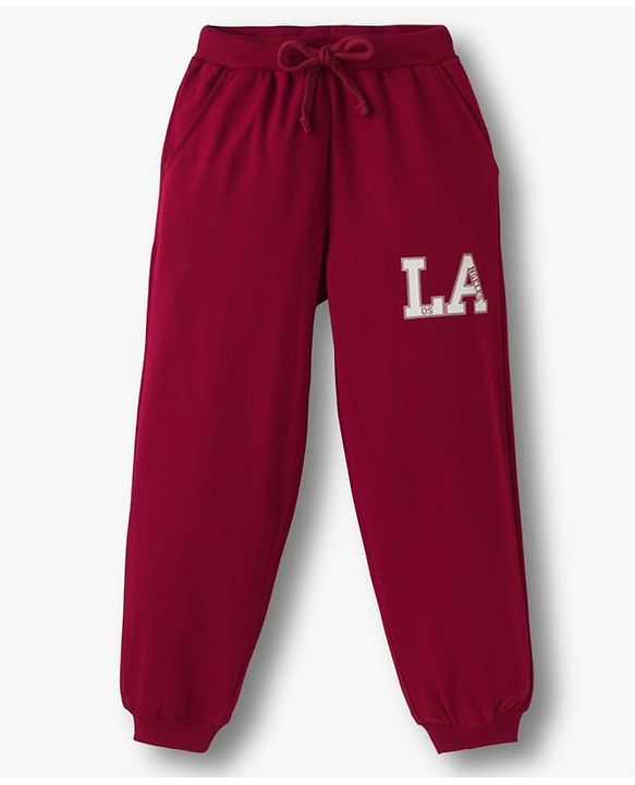 Pine Kids Looper Knit Full Sleeves Winter Wear Suit Set with California University League Print - Scarlet Smile Maroon