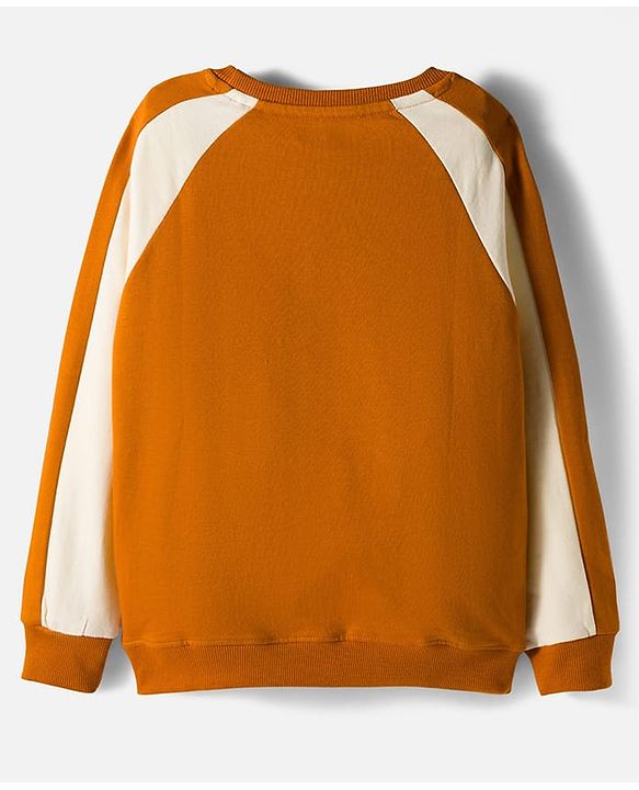 Pine Kids Looper Knit Full Raglan Sleeves Winter Wear Suit With Brooklyn Text Print - Light Brown