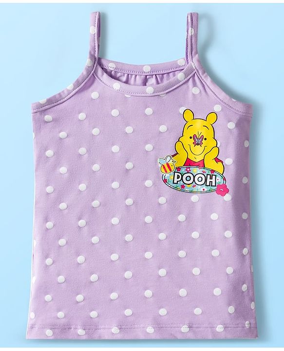 Babyhug Disney Knit Sleeveless Slips with Winnie the Pooh Graphic Pack of 3 - Mint Lilac & Pink