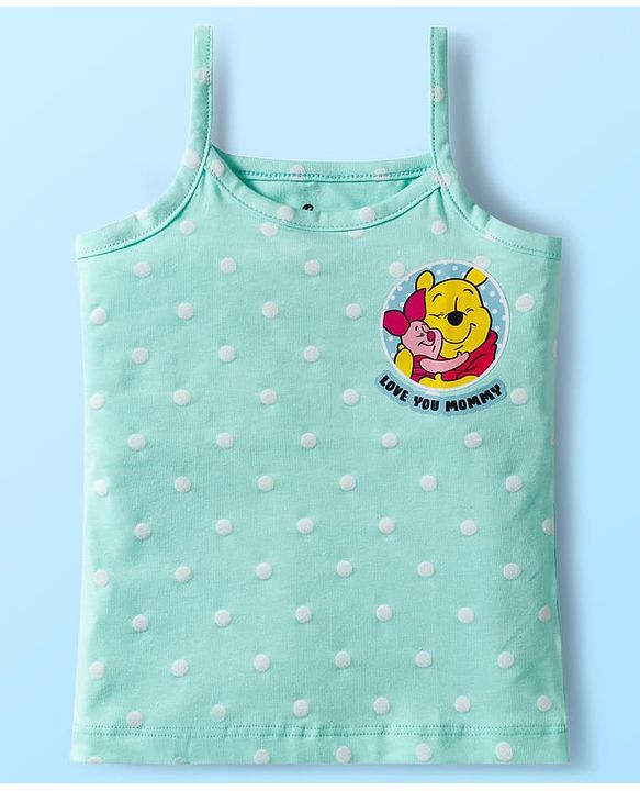 Babyhug Disney Knit Sleeveless Slips with Winnie the Pooh Graphic Pack of 3 - Mint Lilac & Pink