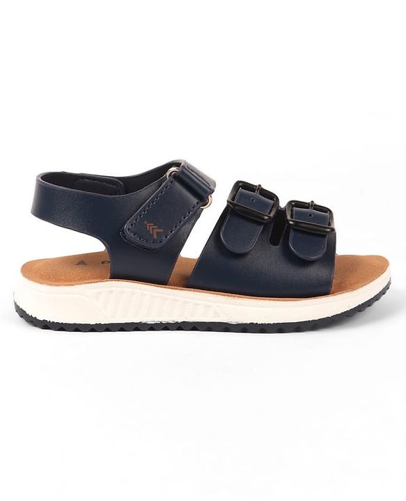 Pine Kids Velcro Closure Solid Colour Sandals -Navy Blue