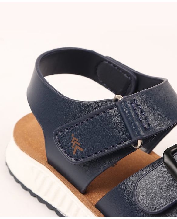 Pine Kids Velcro Closure Solid Colour Sandals -Navy Blue