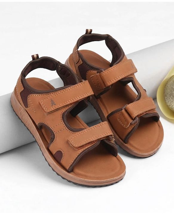 Pine Kids Velcro Closure Solid Sandal - Brown