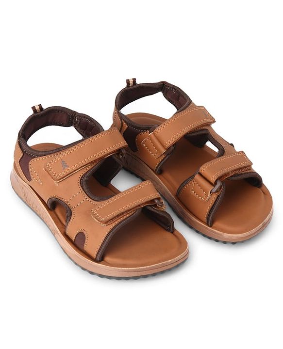 Pine Kids Velcro Closure Solid Sandal - Brown