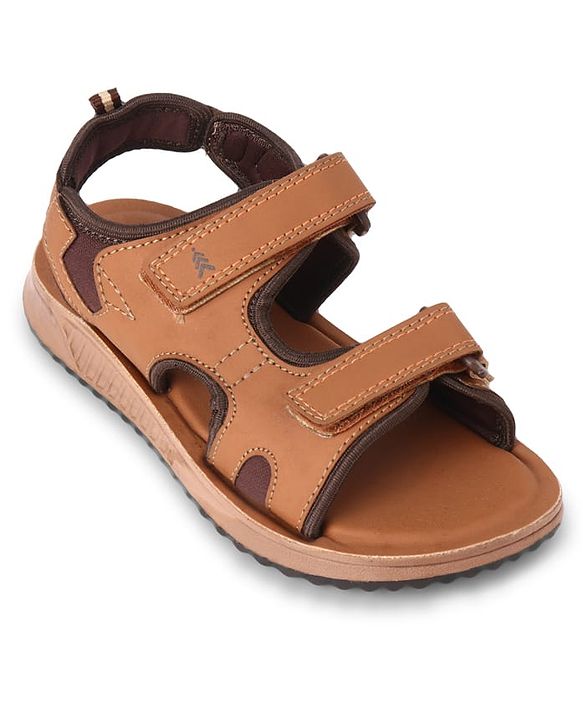 Pine Kids Velcro Closure Solid Sandal - Brown