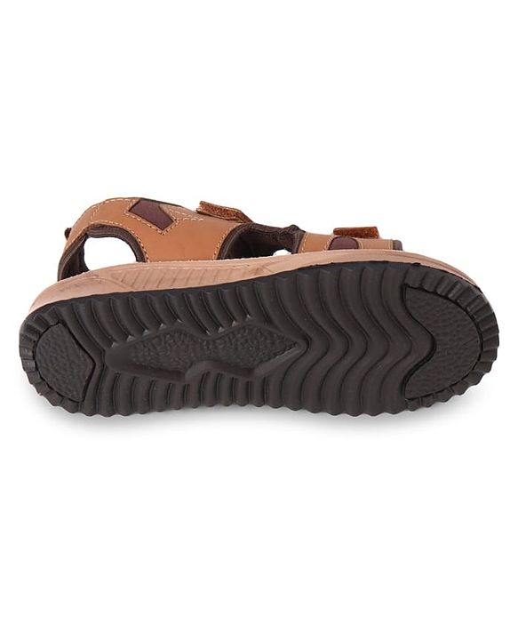 Pine Kids Velcro Closure Solid Sandal - Brown