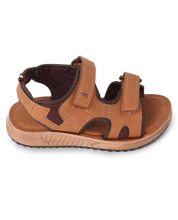 Pine Kids Velcro Closure Solid Sandal - Brown