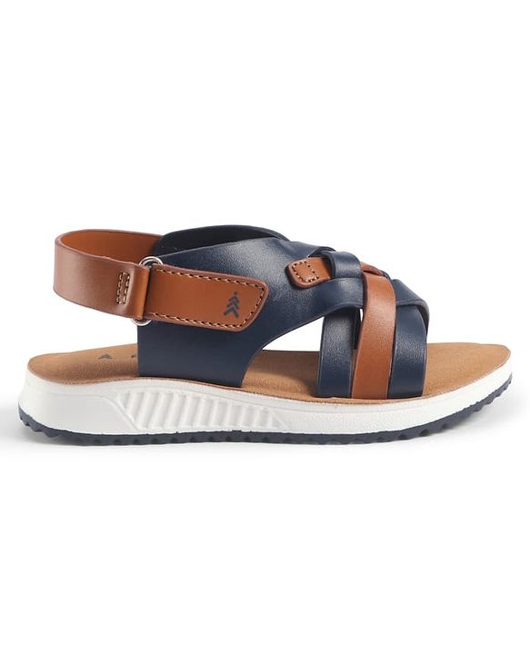 Pine Kids Velcro Closure Solid Sandal - Navy Blue