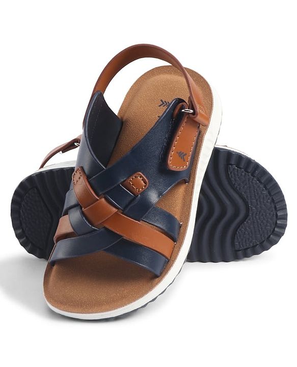 Pine Kids Velcro Closure Solid Sandal - Navy Blue