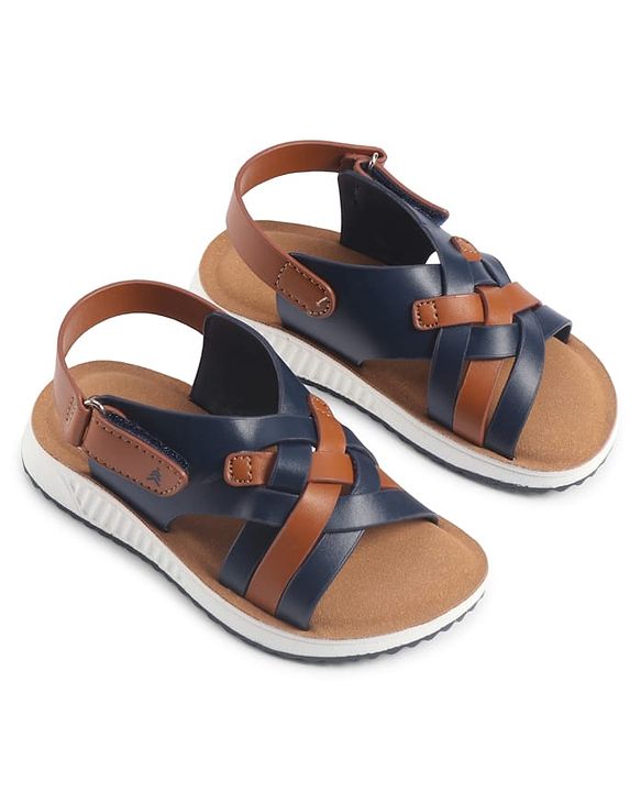 Pine Kids Velcro Closure Solid Sandal - Navy Blue