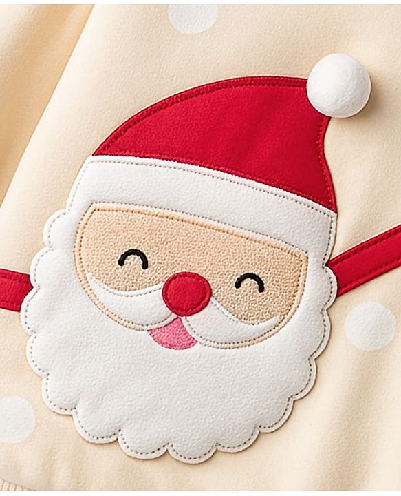 Babyhug Cotton Knit Full Sleeves Sweatshirt With Santa Claus Applique - Yellow
