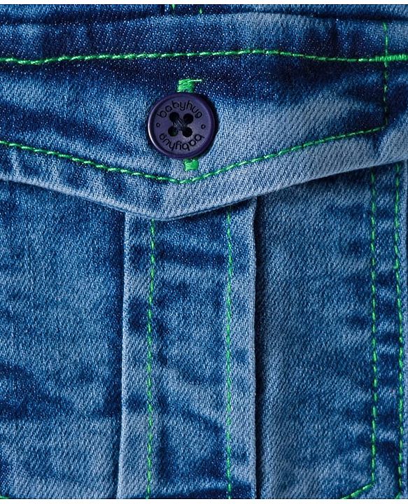 Babyhug Full Length Denim Washed Jeans with Stretch - Blue
